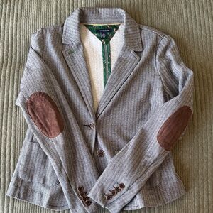 Tommy Hilfiger Gray Blazer with Brown Elbow Patches